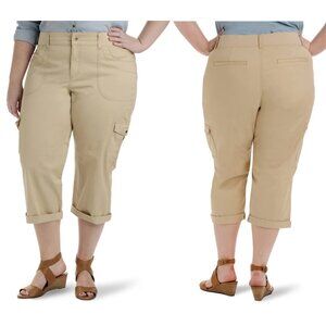 NWT Lee Women's Austin Knit Relaxed Cargo Capri Pants Size 20W